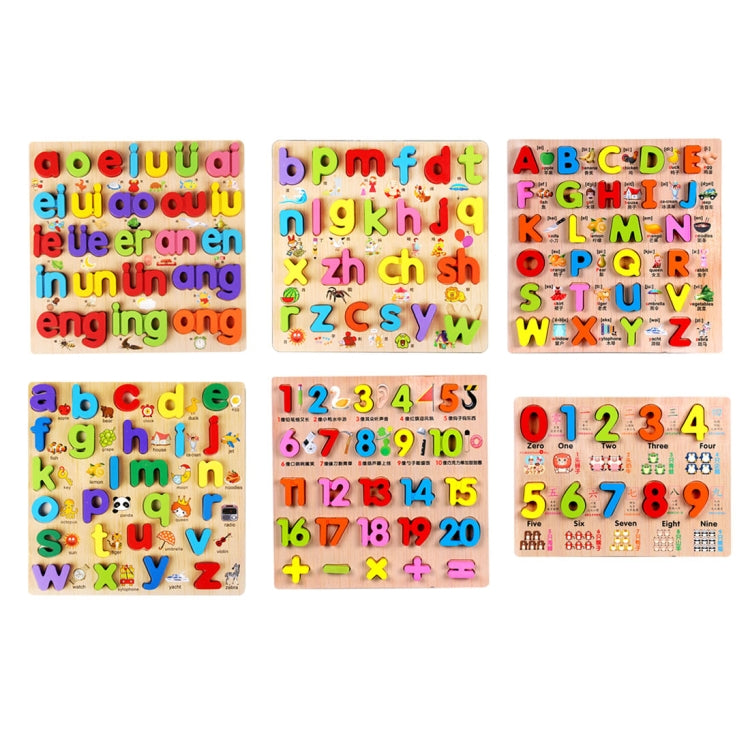 Baby Kids Wooden Puzzles Toys Educational Jigsaw Board Puzzle Toys Cognitive Plate(Initials) - DIY Developmental Toys by buy2fix | Online Shopping UK | buy2fix