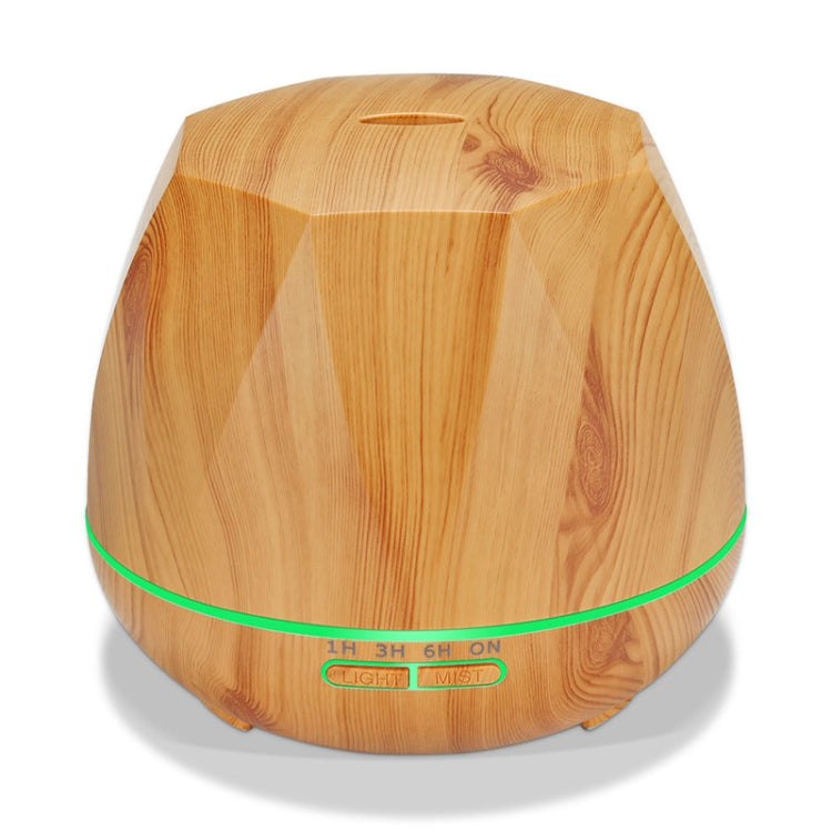 Diamond Wood Grain Remote Control Ultrasonic Humidifier Aromatherapy Machine Automatic Alcohol Sprayer with LED Lights, Capacity: 400mL, EU Plug (Light Wood Color) - Home & Garden by buy2fix | Online Shopping UK | buy2fix