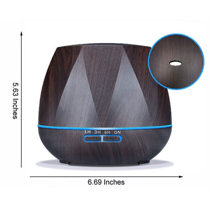 Diamond Wood Grain Remote Control Ultrasonic Humidifier Aromatherapy Machine Automatic Alcohol Sprayer with LED Lights, Capacity: 400mL, EU Plug (Light Wood Color) - Home & Garden by buy2fix | Online Shopping UK | buy2fix