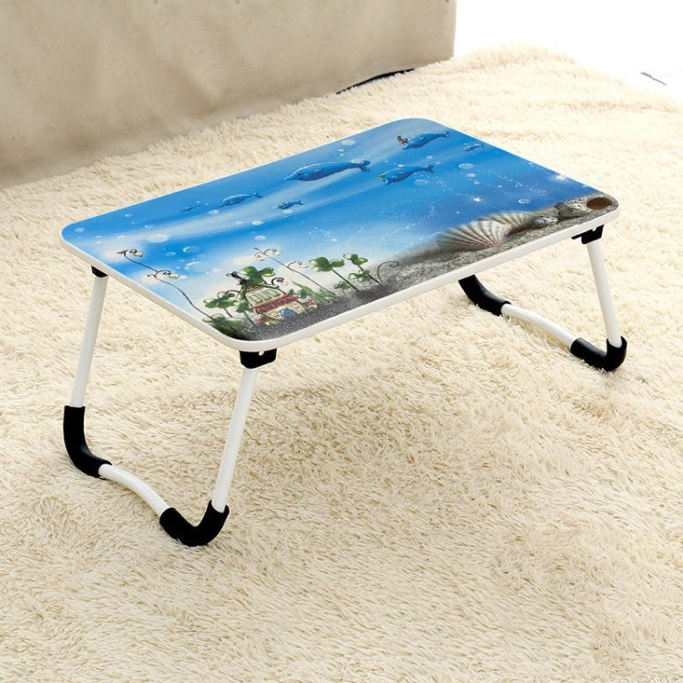 W-shaped Non-slip Legs Square Pattern Adjustable Folding Portable Laptop Desk without Card Slot (Underwater World) - Computer & Networking by buy2fix | Online Shopping UK | buy2fix