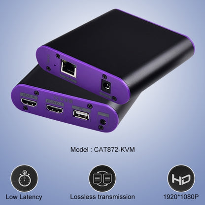 CAT872-KVM HDMI Extender (Receiver & Sender) over CAT5e/CAT6 Cable with USB Port and KVM Function, Transmission Distance: 200m(AU Plug) - Amplifier by buy2fix | Online Shopping UK | buy2fix