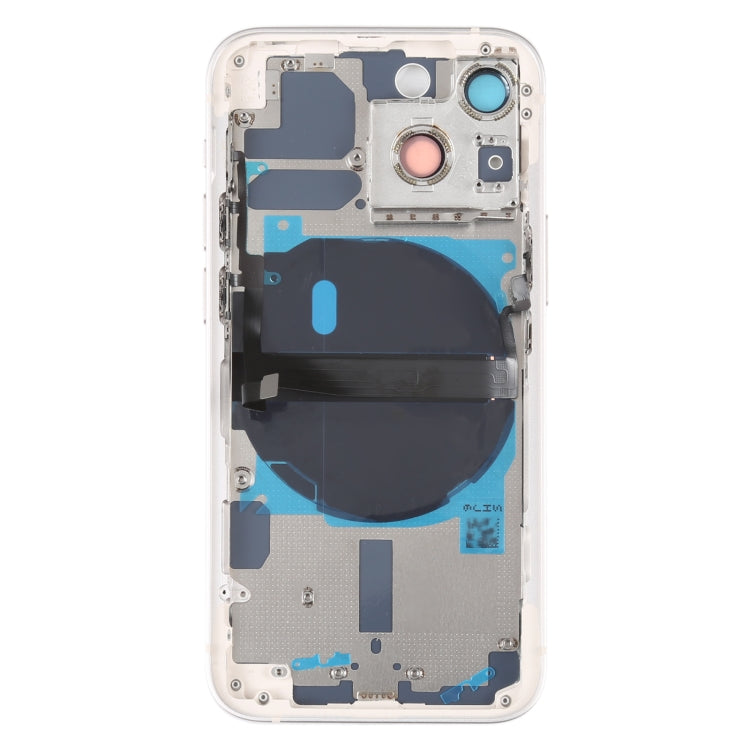 For iPhone 13 mini Battery Back Cover with Side Keys & Card Tray & Power + Volume Flex Cable & Wireless Charging Module(White) - Repair & Spare Parts by buy2fix | Online Shopping UK | buy2fix