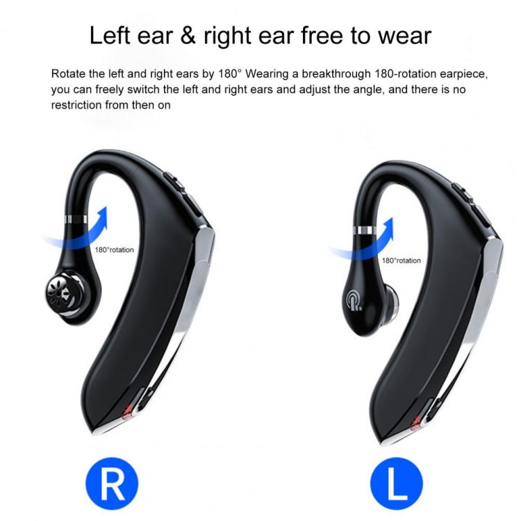 DS800 Bluetooth 5.0 Universal Hanging Ear Style Business Sports Wireless Bluetooth Earphone with Charging Box (Black) - Bluetooth Earphone by buy2fix | Online Shopping UK | buy2fix