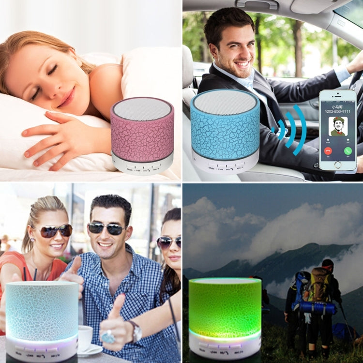 A9 Mini Portable Glare Crack Bluetooth Stereo Speaker with LED Light, Built-in MIC, Support Hands-free Calls & TF Card(Pink) - Mini Speaker by buy2fix | Online Shopping UK | buy2fix