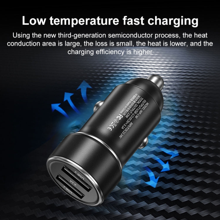 WK WP-C46 Staroad Series Vieyie 15W Dual-USB Car Charger (Black) - Car Charger by WK | Online Shopping UK | buy2fix