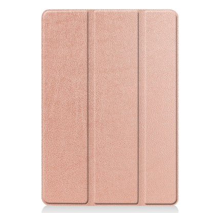 For iPad 10.2 Custer Texture Horizontal Flip Smart PU Leather Case with Sleep / Wake-up Function & Three-folding Holder (Rose Gold) - iPad 10.2 Cases by buy2fix | Online Shopping UK | buy2fix