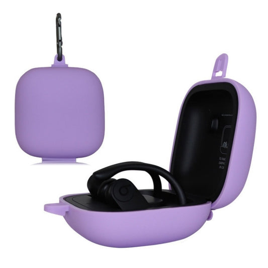 Solid Color Silicone Wireless Bluetooth Earphone Protective Case for Beats Powerbeats Pro(Light Purple) - Other Case by buy2fix | Online Shopping UK | buy2fix