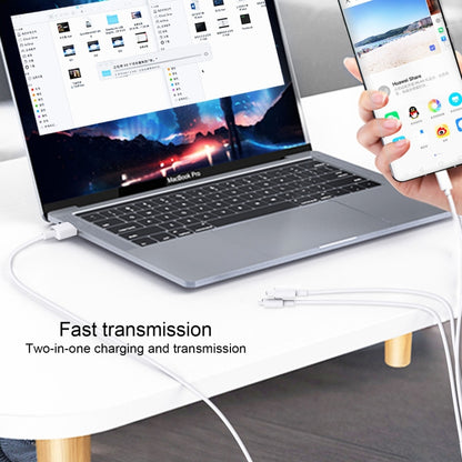 WK WDC-111 5A 3 In 1 8 Pin + Micro + Type-C / USB-C Multi-function Super-fast Charging Cable, Length: 1.3m(White) - Multifunction Cable by WK | Online Shopping UK | buy2fix