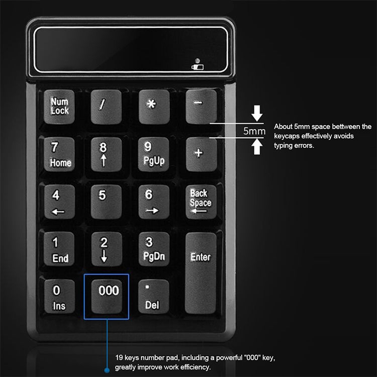 MC Saite 525RF 19 Keys Wireless 2.4G Numeric Keyboard -  by MC Saite | Online Shopping UK | buy2fix