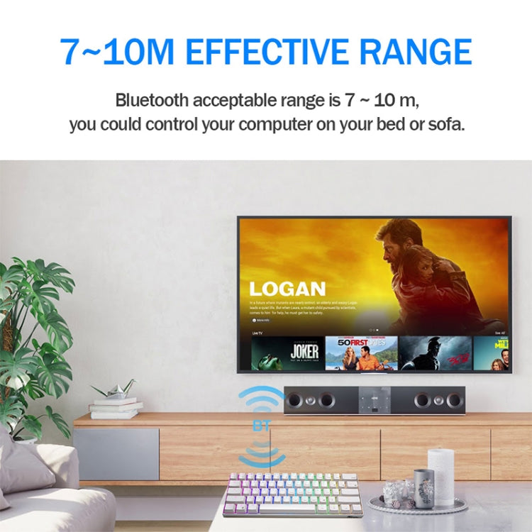 RK61 61 Keys Bluetooth / 2.4G Wireless / USB Wired Three Modes Brown Switch Tablet Mobile Gaming Mechanical Keyboard with RGB Backlight, Cable Length: 1.5m (White) - Wired Keyboard by buy2fix | Online Shopping UK | buy2fix