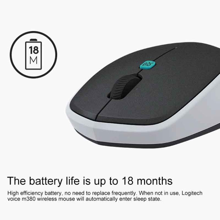 Logitech Voice M380 4 Buttons Smart Voice Input Wireless Mouse (Silver Grey) - Wireless Mice by Logitech | Online Shopping UK | buy2fix