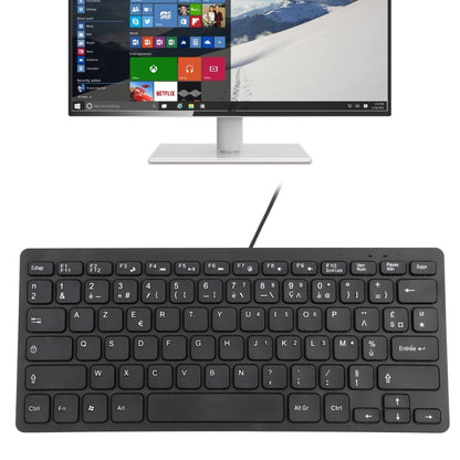 TT-A01 Ultra-thin Design Mini Wired Keyboard, French Version (Black) - Wired Keyboard by buy2fix | Online Shopping UK | buy2fix