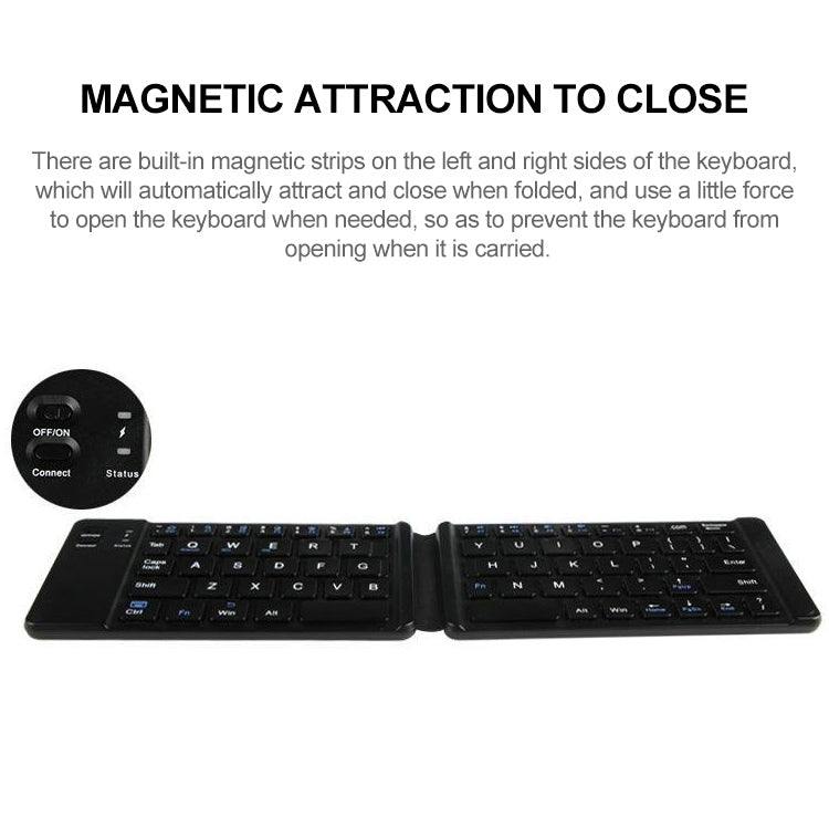 B05 USB Charging Portable Mini Folding Bluetooth Wireless Keyboard (Black) - Mini Keyboard by buy2fix | Online Shopping UK | buy2fix