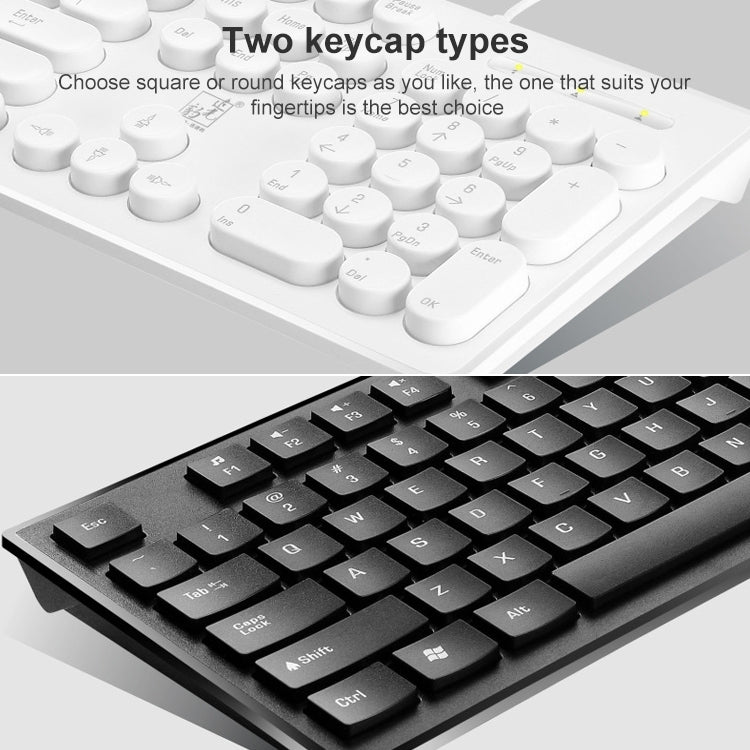 ZGB S500 Square Keycap Wired Keyboard + Mouse Set (Black) - Wired Keyboard by Chasing Leopard | Online Shopping UK | buy2fix