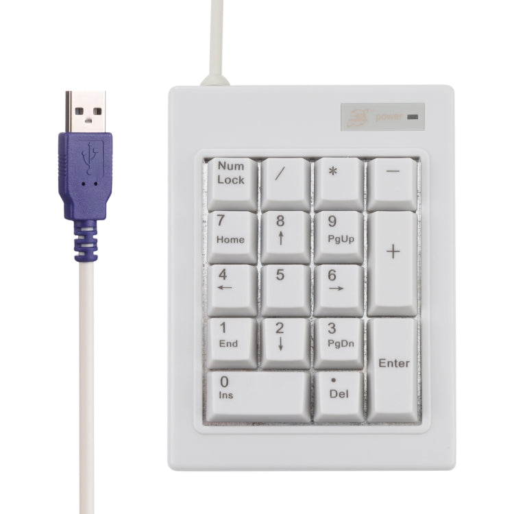 DX-17A 17-keys USB Wired Mechanical Black Shaft Mini Numeric Keyboard(White) - Mini Keyboard by buy2fix | Online Shopping UK | buy2fix