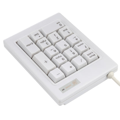 DX-17A 17-keys USB Wired Mechanical Black Shaft Mini Numeric Keyboard(White) - Mini Keyboard by buy2fix | Online Shopping UK | buy2fix