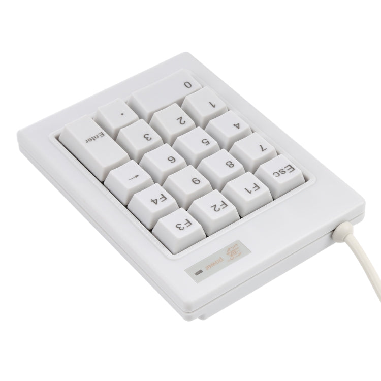 DX-18A 18-keys USB Wired Mechanical Black Shaft Mini Numeric Keyboard (White) - Mini Keyboard by buy2fix | Online Shopping UK | buy2fix