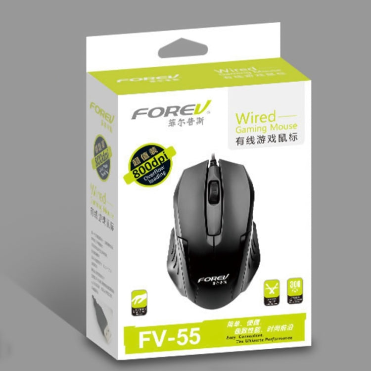 FOREV FV55 1200dpi Wired Gaming Optical Mouse (Black) - Wired Mice by buy2fix | Online Shopping UK | buy2fix