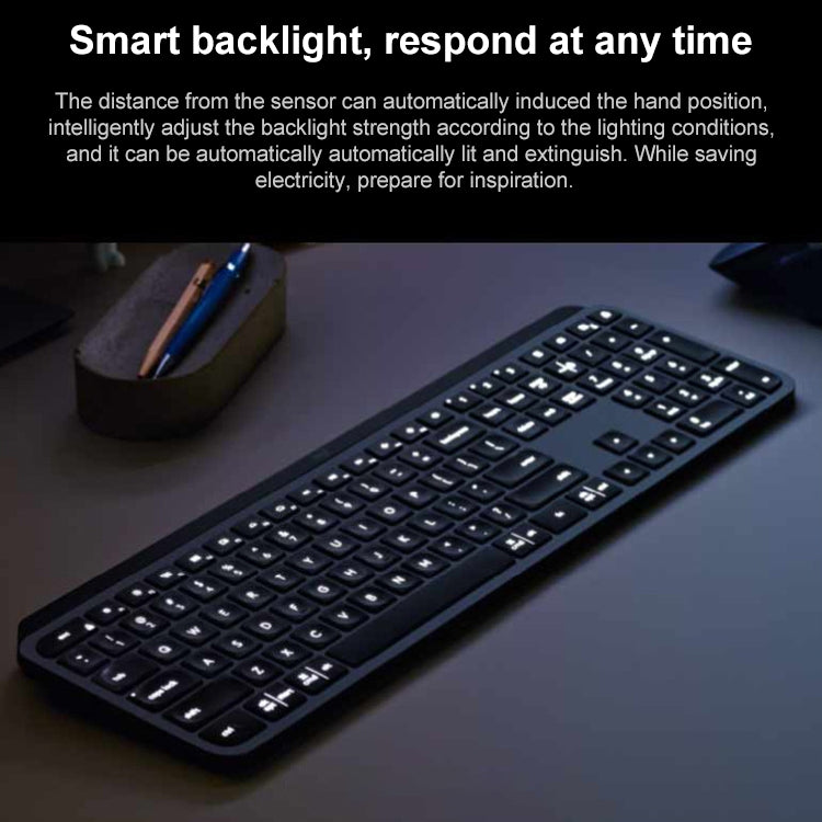 Logitech MX Keys Wireless Bluetooth Silent Keyboard (Black) - Wireless Keyboard by Logitech | Online Shopping UK | buy2fix