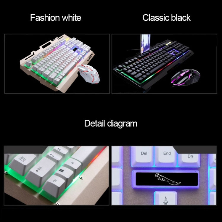 Chasing Leopard G700 USB RGB Backlight Wired Optical Gaming Mouse and Keyboard Set, Keyboard Cable Length: 1.35m, Mouse Cable Length: 1.3m(White) - Wired Keyboard by Chasing Leopard | Online Shopping UK | buy2fix