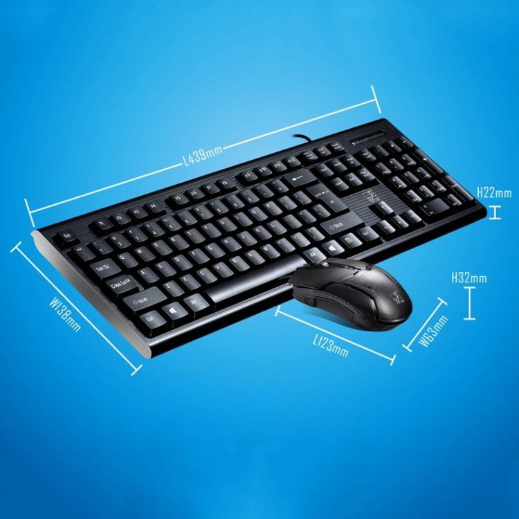 Chasing Leopard Q9 1600 DPI Professional Wired Grid Texture Gaming Office Keyboard + Optical Mouse Kit(Black) - Wired Mice by Chasing Leopard | Online Shopping UK | buy2fix