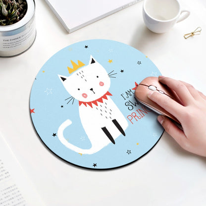 Princess Cat Pattern Circular Mouse Pad, Diameter: 22cm - Mouse Pads by buy2fix | Online Shopping UK | buy2fix