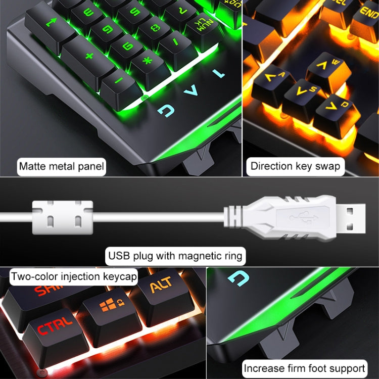 YINDIAO V2 Mechanical Feel Gaming Keyboard Mouse Set (Black Rainbow Light) - Wired Keyboard by YINDIAO | Online Shopping UK | buy2fix