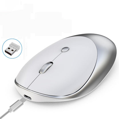 HXSJ T36 2.4G Bluetooth 5.0+3.0 Three-mode Silent Design Wireless Bluetooth Mouse (Silver) - Wireless Mice by HXSJ | Online Shopping UK | buy2fix