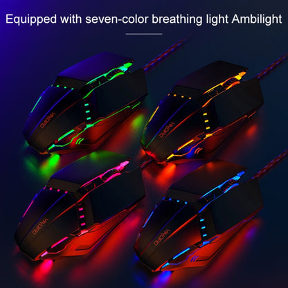 YINDIAO 3200DPI 4-modes Adjustable 7-keys RGB Light Wired Metal Mechanical Hard Core Macro Mouse, Style: Audio Version(Black) - Wired Mice by YINDIAO | Online Shopping UK | buy2fix