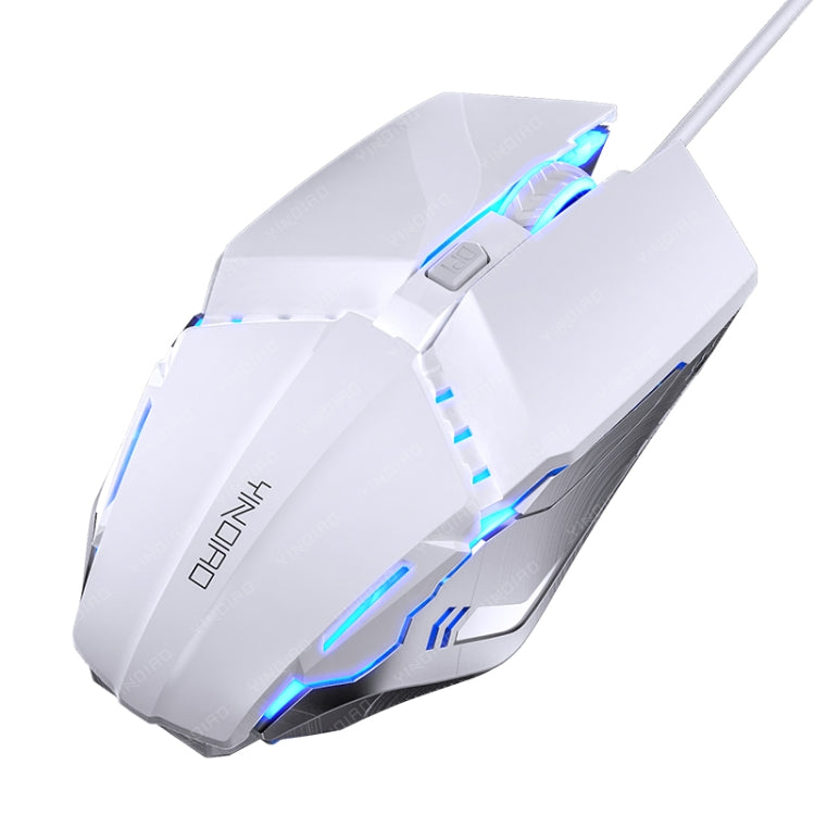 YINDIAO 6 Keys Gaming Office USB Mute Mechanical Wired Mouse(White) - Wired Mice by YINDIAO | Online Shopping UK | buy2fix