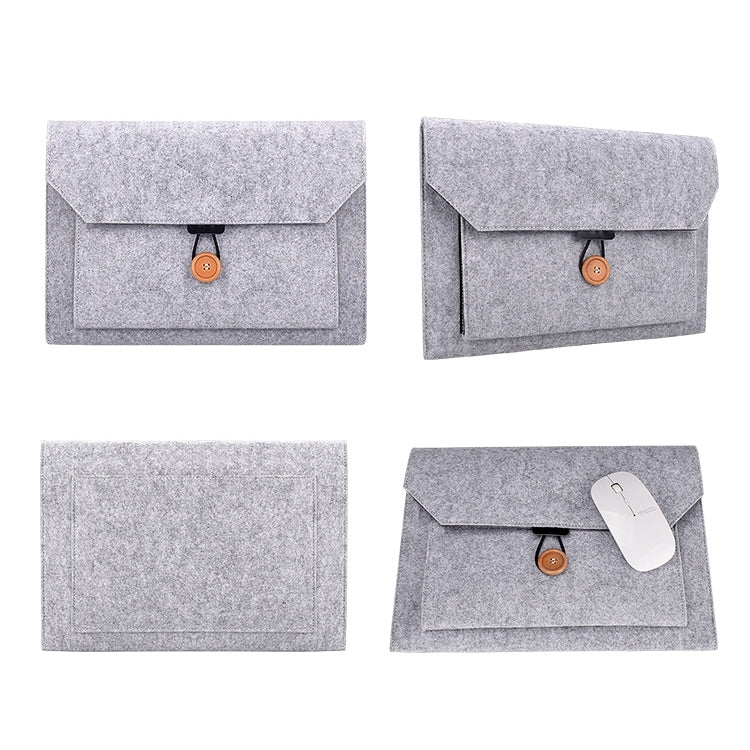 ND06 Multi-purpose Felt Button Laptop Inner Bag for 12.5 inch Laptop(Grey) - Other by buy2fix | Online Shopping UK | buy2fix