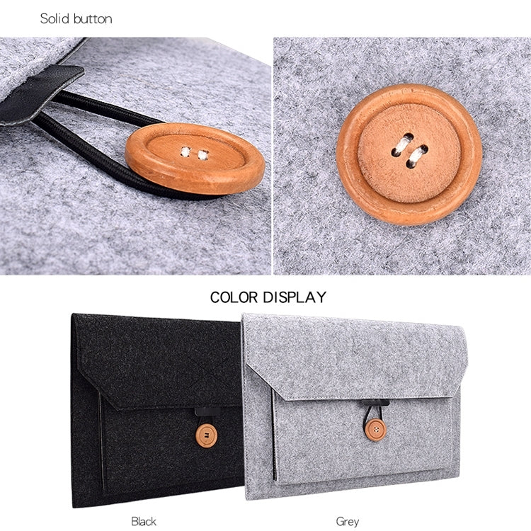 ND06 Multi-purpose Felt Button Laptop Inner Bag for 13.3 inch Laptop(Grey) - 13.3 inch by buy2fix | Online Shopping UK | buy2fix