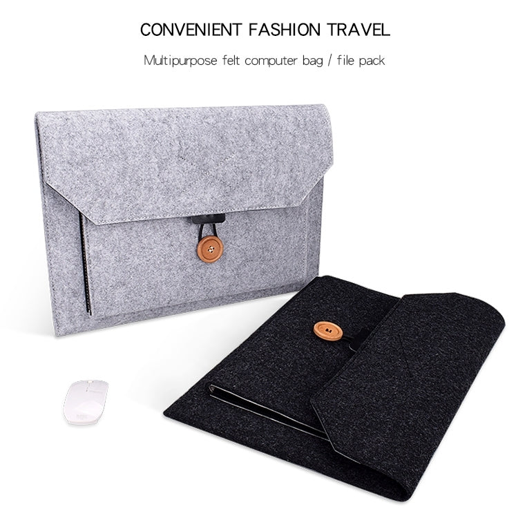 ND06 Multi-purpose Felt Button Laptop Inner Bag for 13.3 inch Laptop(Grey) - 13.3 inch by buy2fix | Online Shopping UK | buy2fix