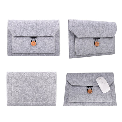 ND06 Multi-purpose Felt Button Laptop Inner Bag for 15.4 inch Laptop(Grey) - 15 inch by buy2fix | Online Shopping UK | buy2fix