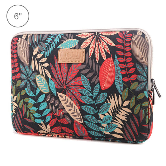 Lisen 6.0 inch Sleeve Case Colorful Leaves Zipper Briefcase Carrying Bag for Amazon Kindle(Black) - Other by buy2fix | Online Shopping UK | buy2fix