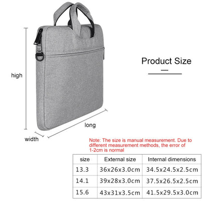 ST01S Waterproof Oxford Cloth Hidden Portable Strap One-shoulder Handbag for 14.1 inch Laptops(Light Grey) - 14.1 inch by buy2fix | Online Shopping UK | buy2fix