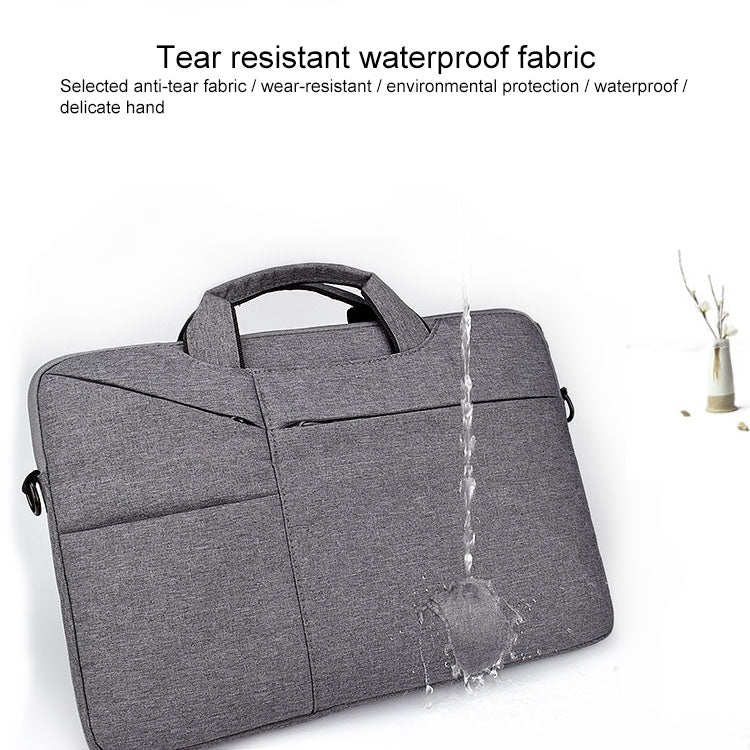 ST02S Waterproof Tear Resistance Hidden Portable Strap One-shoulder Handbag for 15.6 inch Laptops, with Suitcase Belt(Light Grey) - Computer & Networking by buy2fix | Online Shopping UK | buy2fix