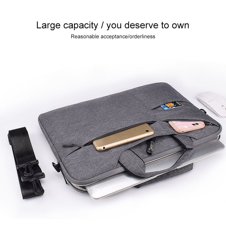 ST02S Waterproof Tear Resistance Hidden Portable Strap One-shoulder Handbag for 15.6 inch Laptops, with Suitcase Belt(Light Grey) - Computer & Networking by buy2fix | Online Shopping UK | buy2fix