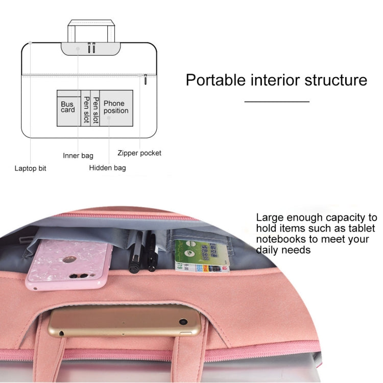 ST06 Waterproof PU Leather Zipper Hidden Portable Strap One-shoulder Handbag for 15.6 inch Laptops, with Suitcase Belt (Pink) - Computer & Networking by buy2fix | Online Shopping UK | buy2fix