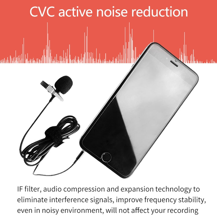 YICHUANG YC-LM10II 8 Pin Port Intelligent Noise Reduction Condenser Lavalier Microphone, Cable Length: 1.5m - Consumer Electronics by YICHUANG | Online Shopping UK | buy2fix