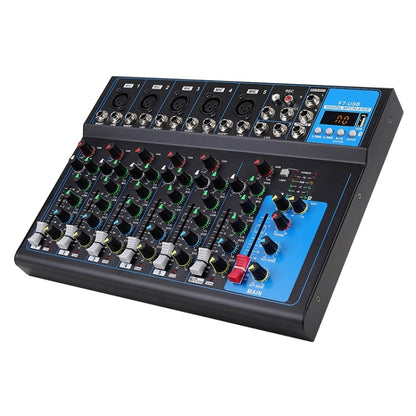 F7 Home 7-channel Bluetooth USB Reverb Mixer, EU Plug(Black) - Consumer Electronics by buy2fix | Online Shopping UK | buy2fix