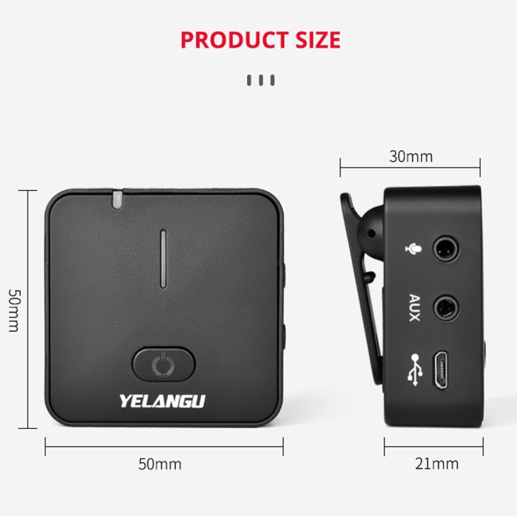 YELANGU MX5S 2.4G Live Broadcast Interview Wireless Recording Camera Microphone, 1 Receiver to 2 Transmitter(Black) - Microphone by YELANGU | Online Shopping UK | buy2fix