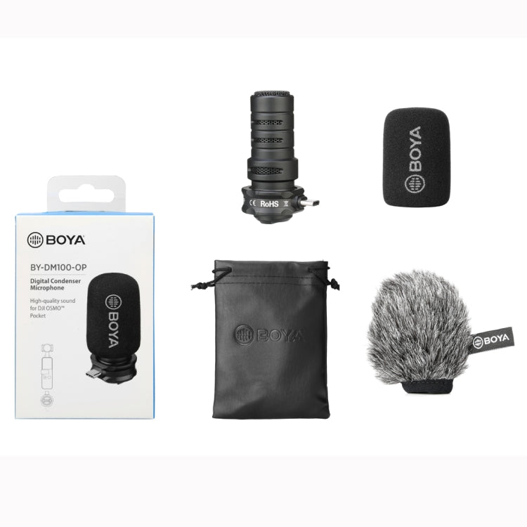 BOYA BY-DM100-OP For DJI OSMO Pocket Camera Dedicated Digital Condenser Microphone (Black) - Consumer Electronics by BOYA | Online Shopping UK | buy2fix