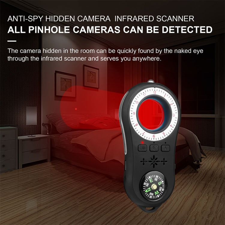 S100 Infrared Scanner Wireless Precision Alarm Detector with LED Flashlight (Red) - Security by buy2fix | Online Shopping UK | buy2fix