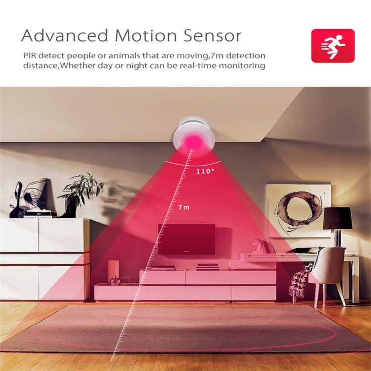 NEO NAS-PD02W Wireless WiFi PIR Detector Motion Sensor, with Magnet Bracket & Support Android / IOS systems & Ultra-bright Red LED - Security by buy2fix | Online Shopping UK | buy2fix