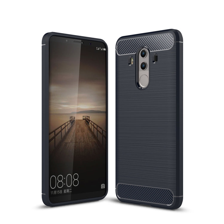 For Huawei  Mate 10 Pro Brushed Texture Carbon Fiber Shockproof TPU Rugged Armor Protective Case (Navy Blue) - Huawei Cases by buy2fix | Online Shopping UK | buy2fix