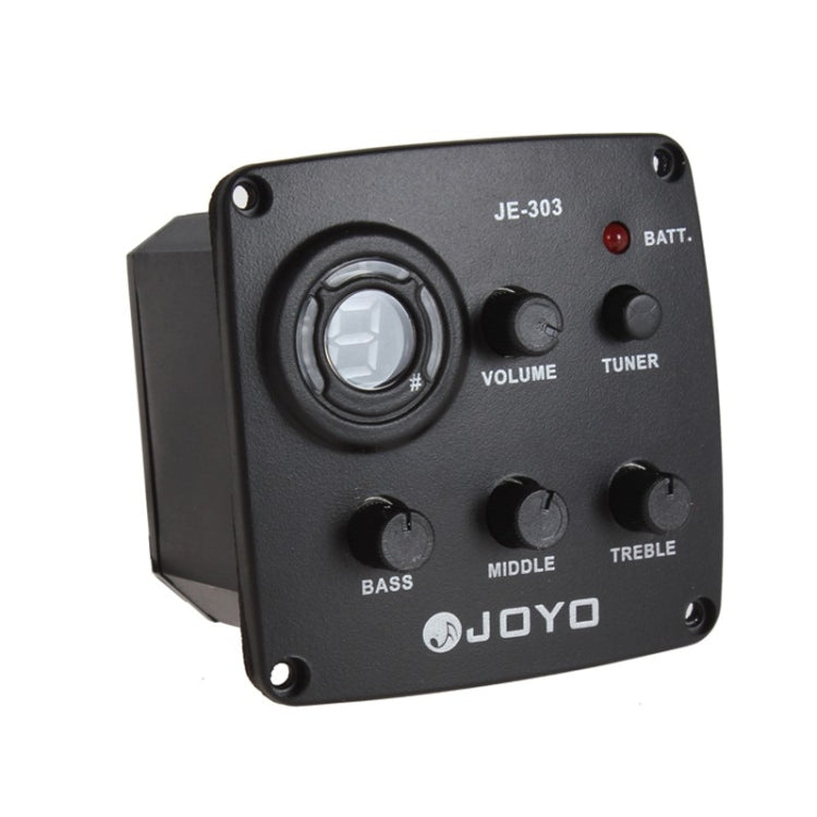 JOYO JE-303 Guitar Pickup 3-Band EQ Preamp Tuner Pickup Equalizer with Tuning Function(Black) - Stringed Instruments by JOYO | Online Shopping UK | buy2fix