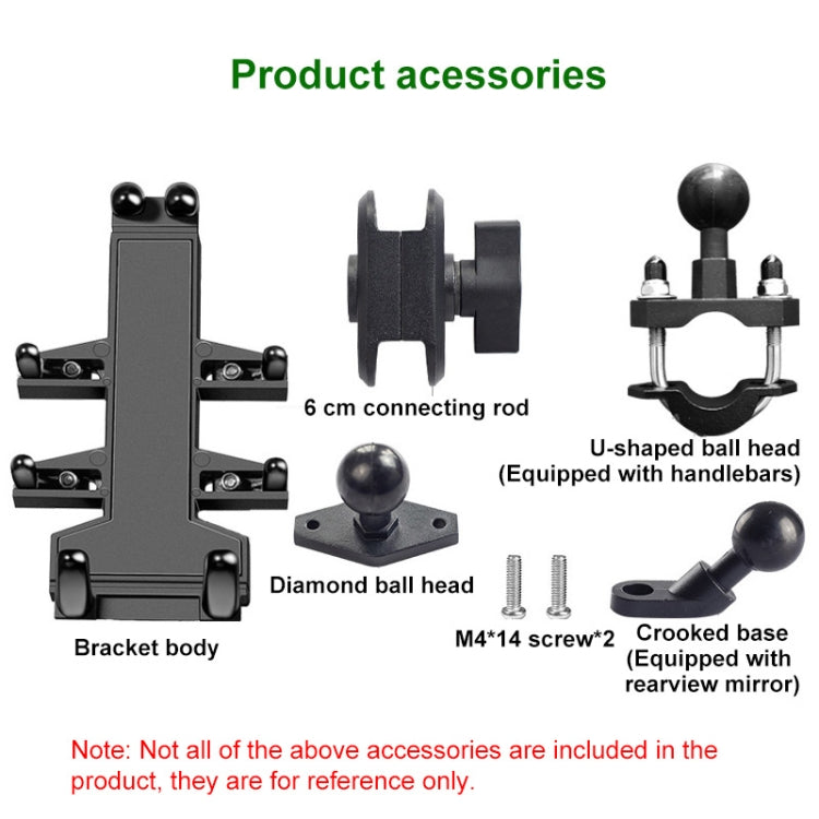 M8 Bolt Ball-Head Motorcycle Multi-function Eight-jaw Aluminum Phone Navigation Bracket with Anti-theft Knobs - Holder by buy2fix | Online Shopping UK | buy2fix