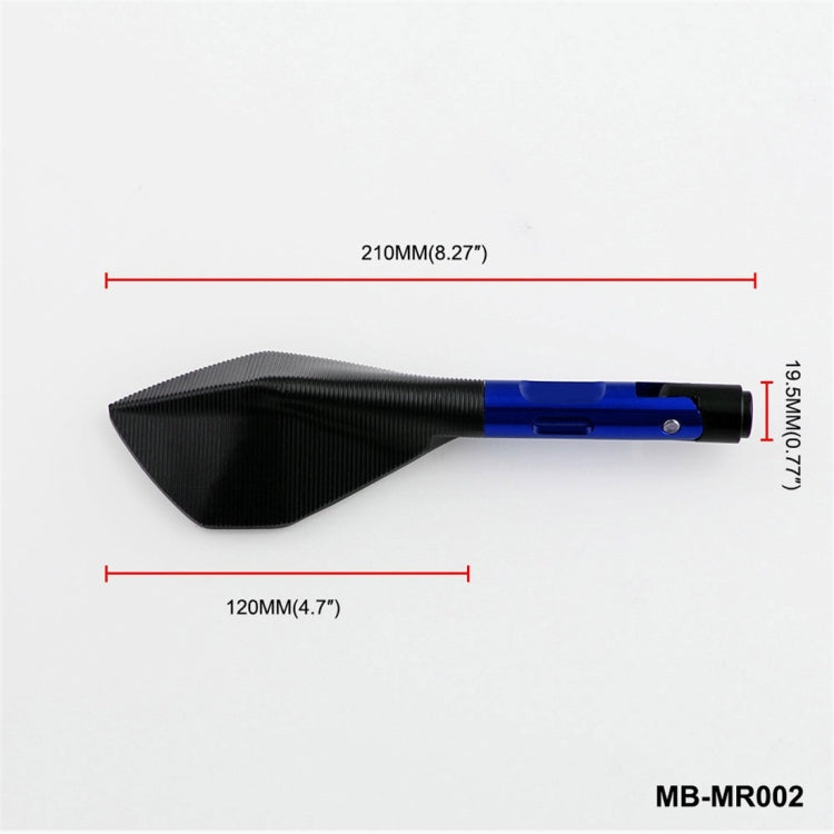 Modified Motorcycle Aluminium Alloy Rhombus Reflective Light Side Rearview Mirror (Blue) - Side Mirrors by buy2fix | Online Shopping UK | buy2fix