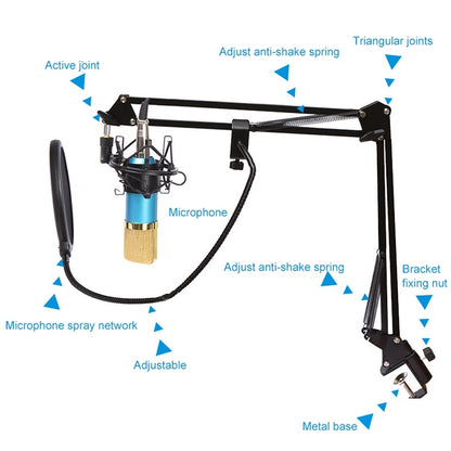 BM-800 Network K-Song Dedicated High-end Metal Shock Mount Microphone Set(Pink) - Consumer Electronics by buy2fix | Online Shopping UK | buy2fix